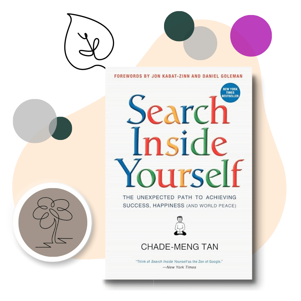 Cover of the Search Inside Yourself book with icons representing growth